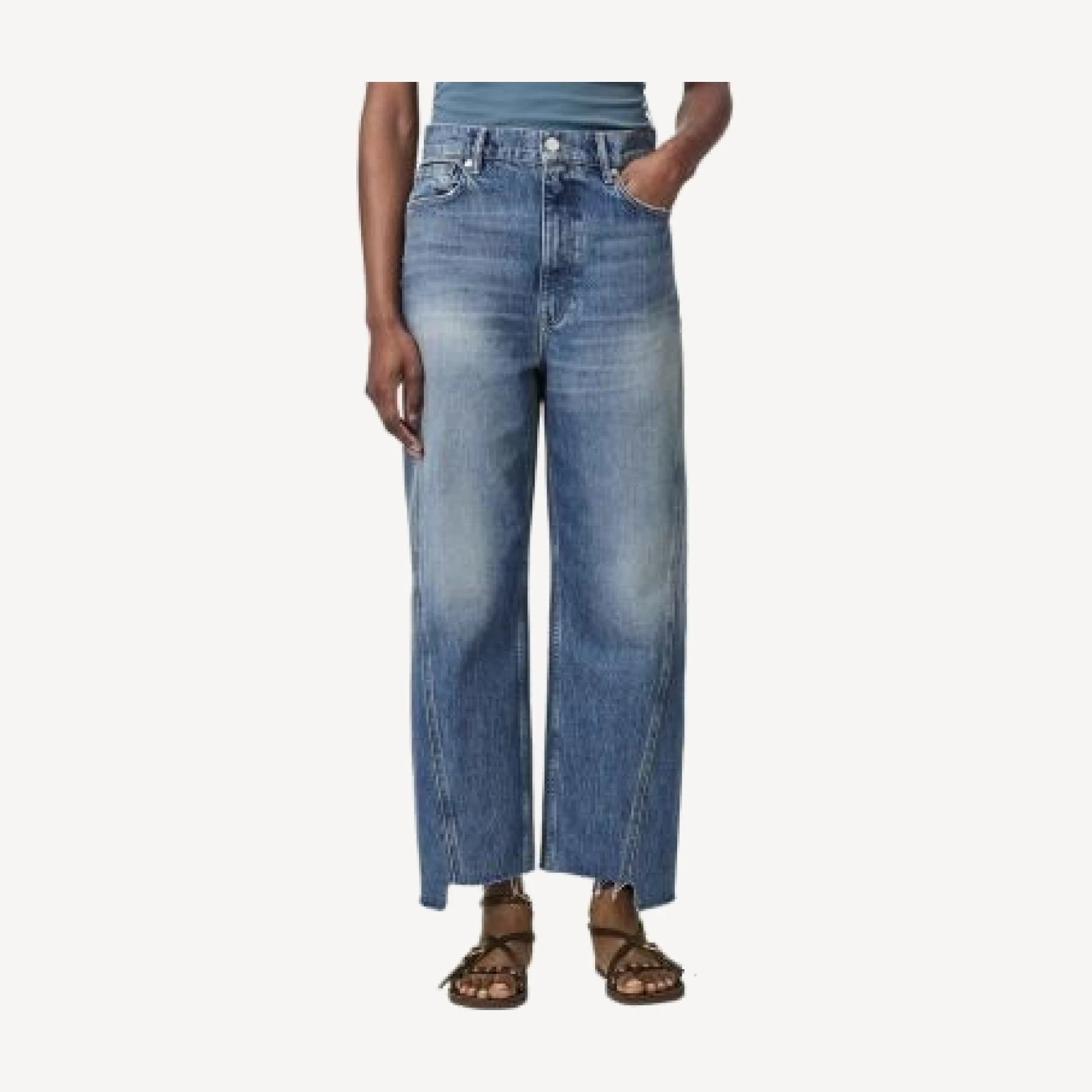 Allsaints Fox Mid Rise Ankle Jeans in Vintage Indigo