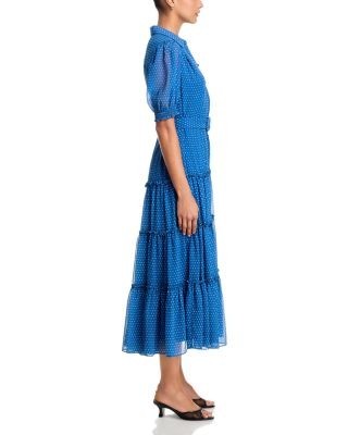 Cinq a Sept Pin Dot Halbini Midi Dress