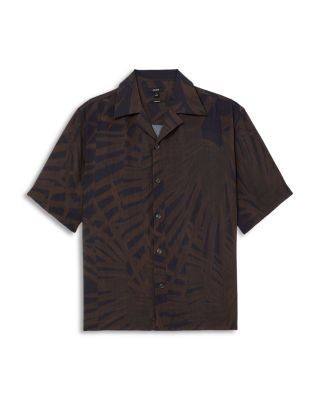 Reiss Shindora Cuban Collar Palm Print Shirt