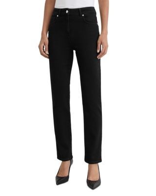 Reiss Isabel Mid Rise Slim Leg Jeans in Black