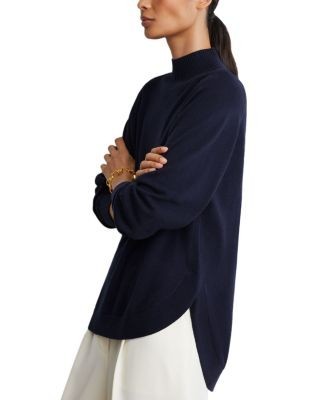 Reiss River Funnel Neck Curved Hem Sweater