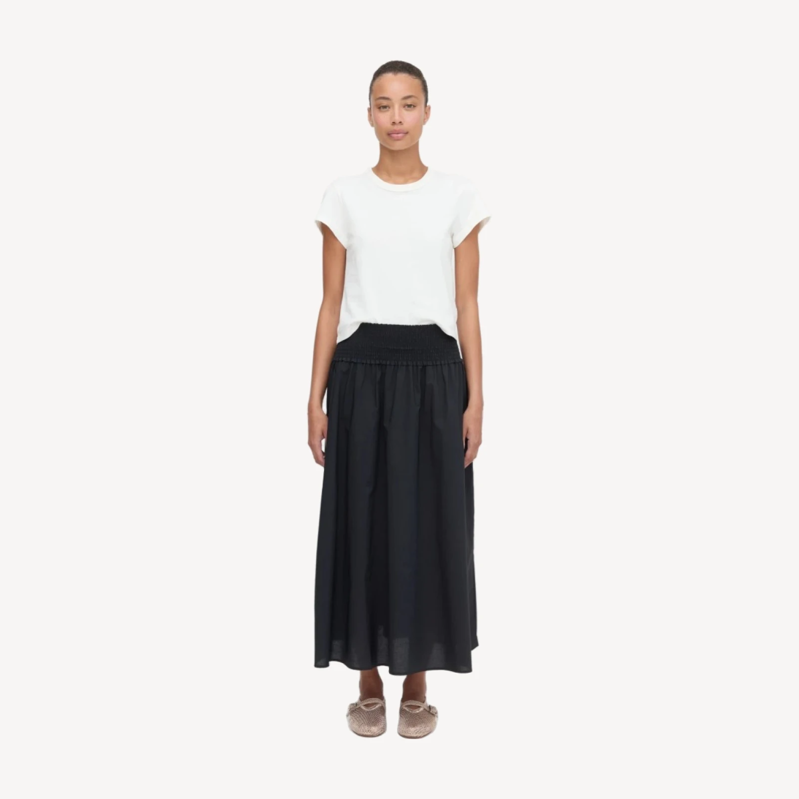 The Delphine Nap Skirt - Black Cotton