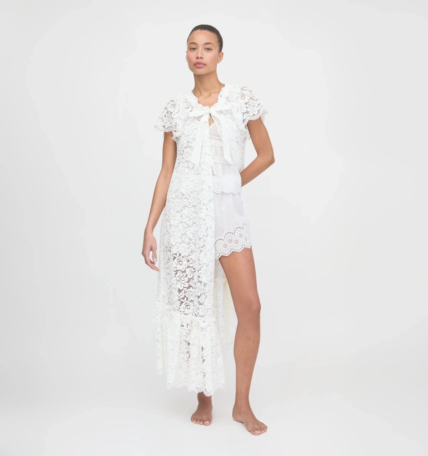 The Lace Coco Duster - White Fleur Lace