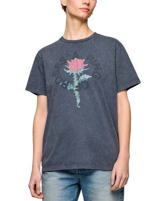 Ganni Jersey Rose Graphic Tee