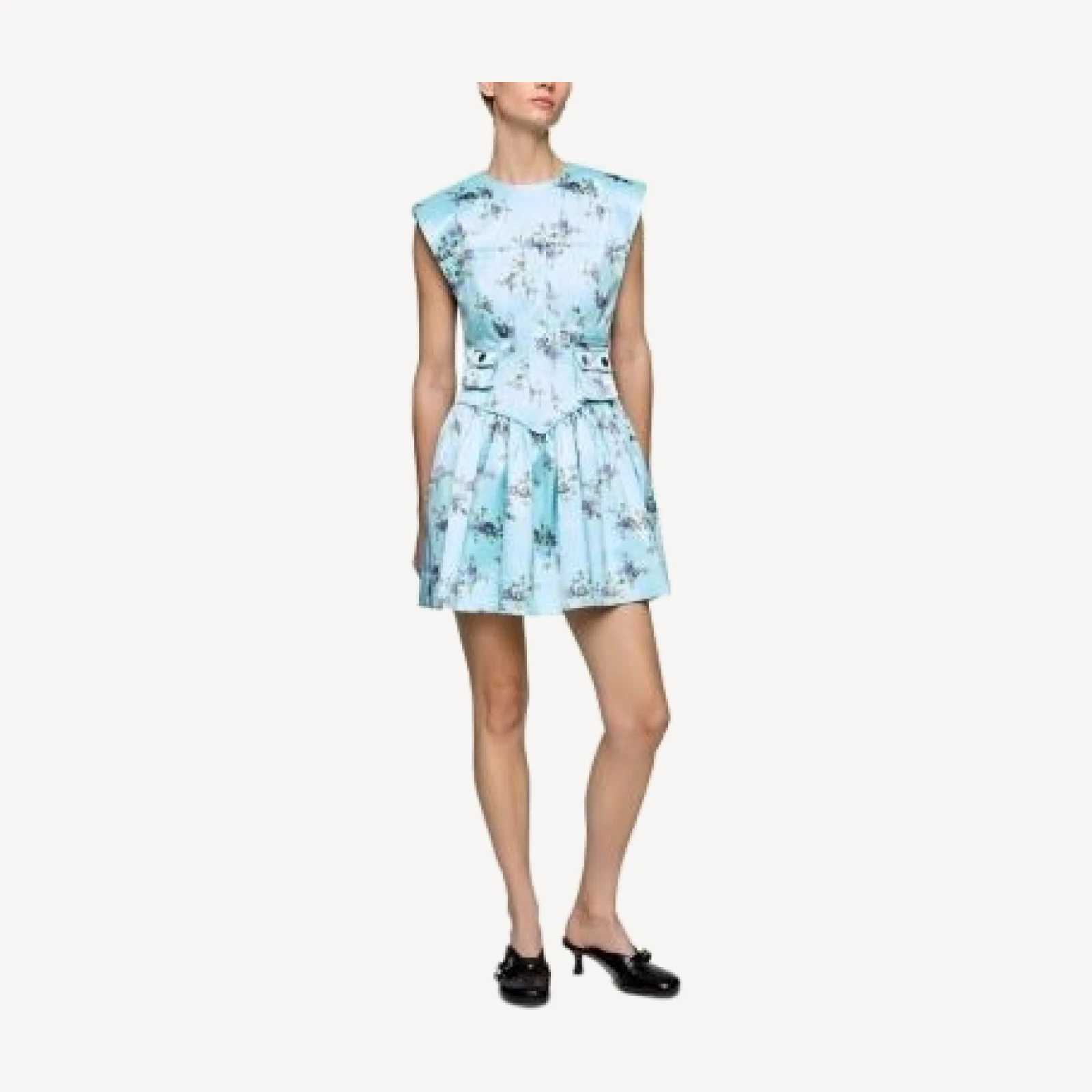 Ganni Printed Satin Dress