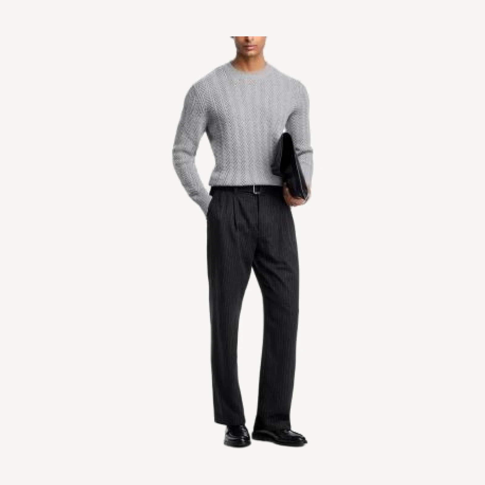 Boss Hitalo Textured Crewneck Sweater