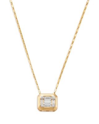 Bloomingdale's Fine Collection Diamond Square Pendant Necklace in 14K Yellow Gold, 0.33 tcw