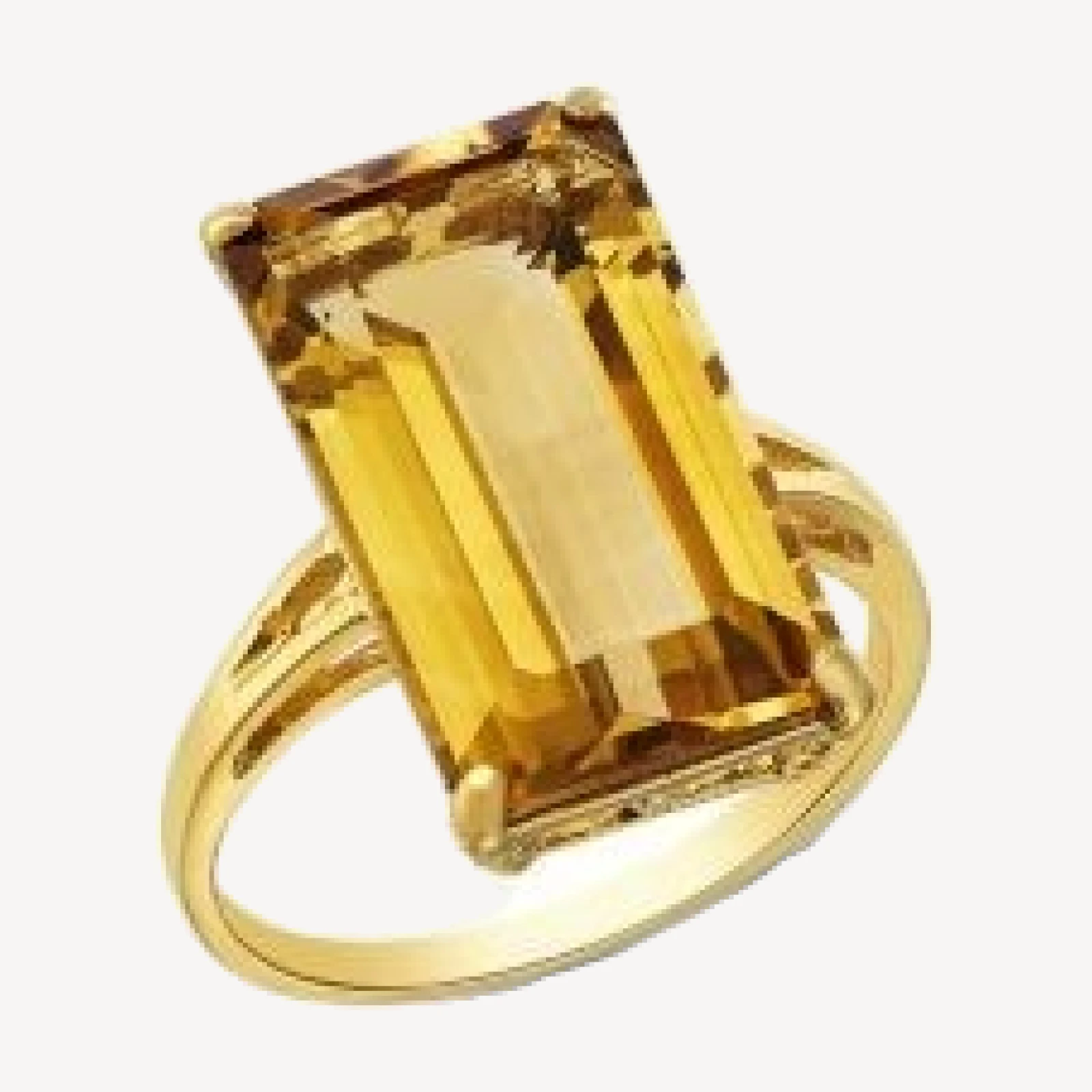 Bloomingdale's Fine Collection Honey Quartz Emerald Cut Solitaire Ring in 14K Yellow Gold