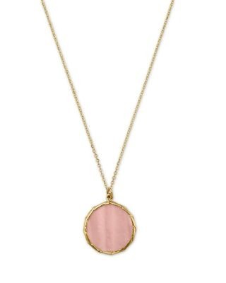 Bloomingdale's Fine Collection Pink Mother of Pearl Bezel Pendant Necklace in 14K Yellow Gold, 16-18
