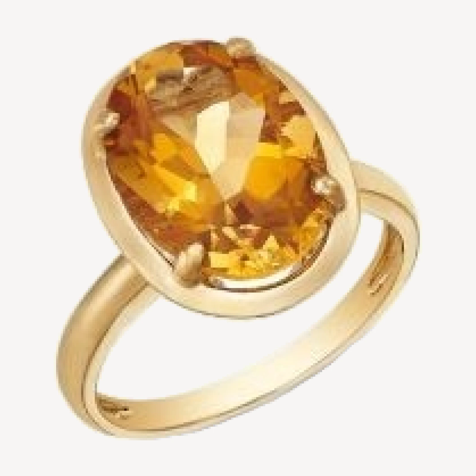 Bloomingdale's Fine Collection Citrine Oval Ring in 14K Yellow Gold