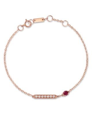 Bloomingdale's Fine Collection Ruby & Diamond Bracelet in 14K Rose Gold