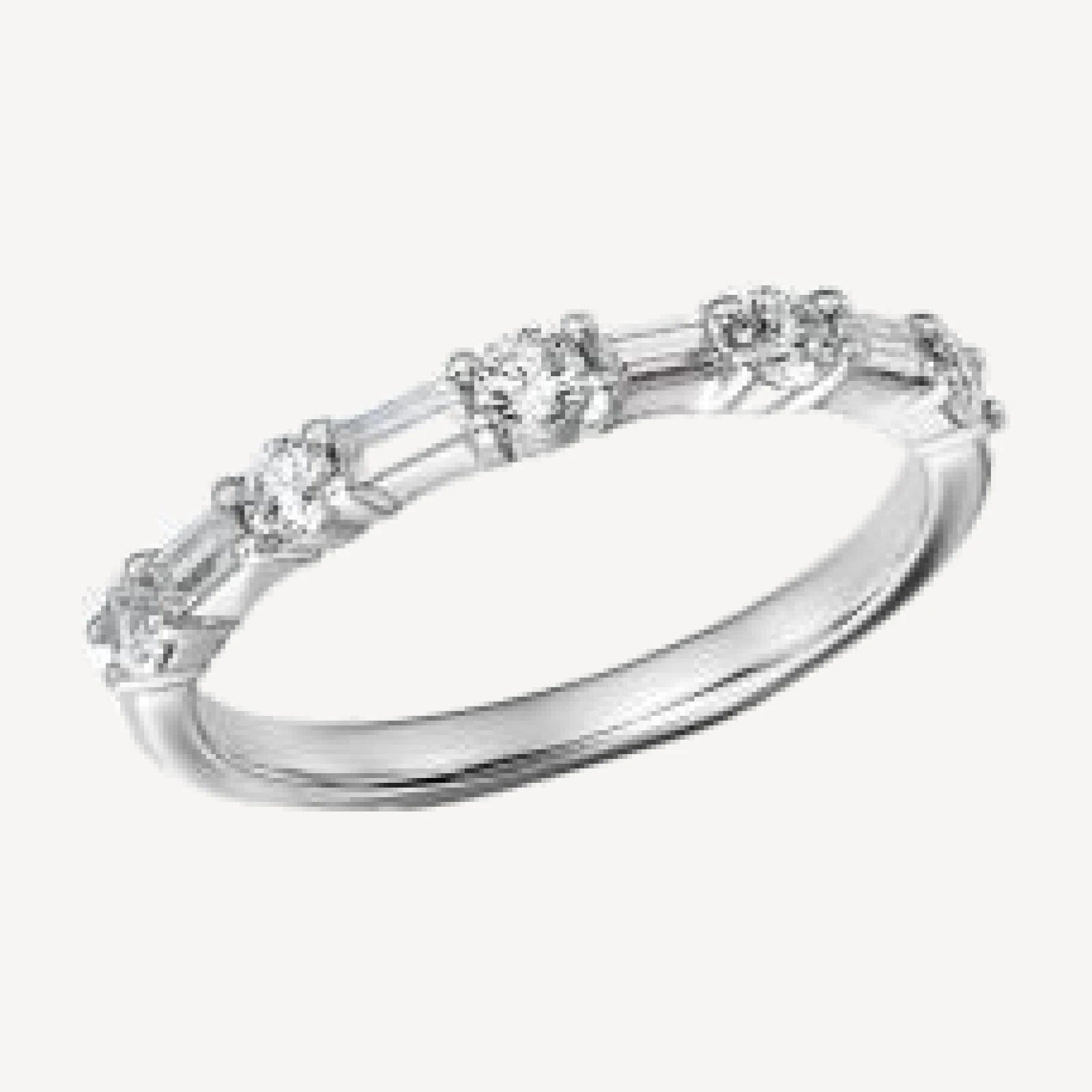 Bloomingdale's Fine Collection Diamond Baguette & Round Band in 14K White Gold, 0.50 tcw