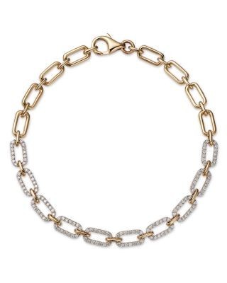 Bloomingdale's Fine Collection Diamond Pave Link Bracelet in 14K Yellow Gold, 0.80 tcw