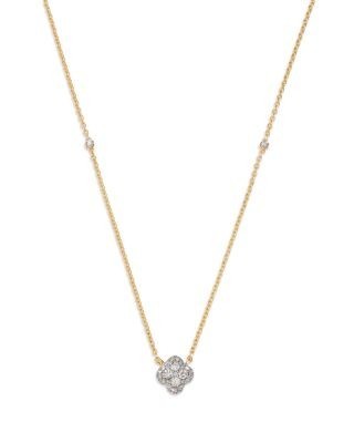 Bloomingdale's Fine Collection Diamond Clover Pendant Necklace in 14K Yellow Gold, 0.20 tcw
