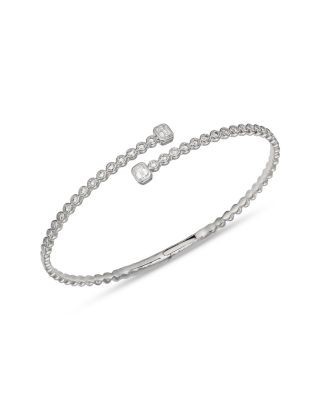 Bloomingdale's Fine Collection Diamond Bypass Bangle Bracelet in 14K White Gold, 1.0 tcw