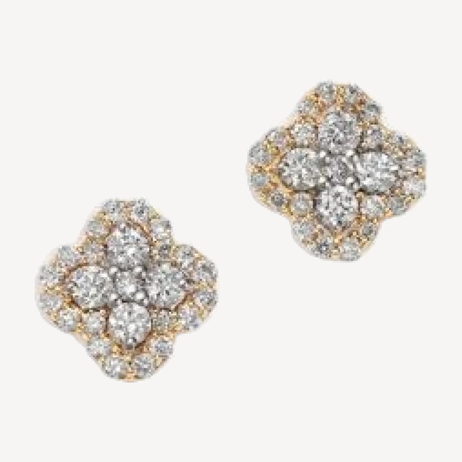 Bloomingdale's Fine Collection Diamond Clover Stud Earrings in 14K Yellow Gold, 0.25 tcw