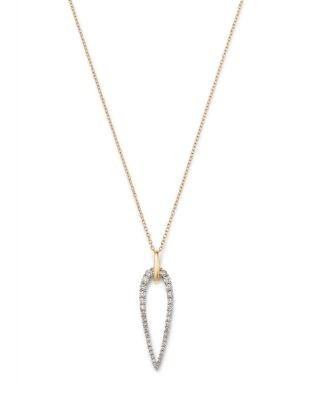 Bloomingdale's Fine Collection Diamond Pave Modern Open Pendant Necklace in 14K Yellow Gold, 18