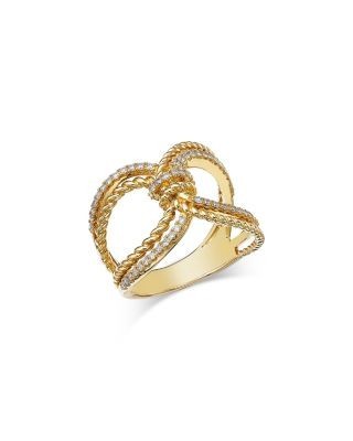 Bloomingdale's Fine Collection Diamond Crossover Ring in 14K Yellow Gold, 0.35 tcw