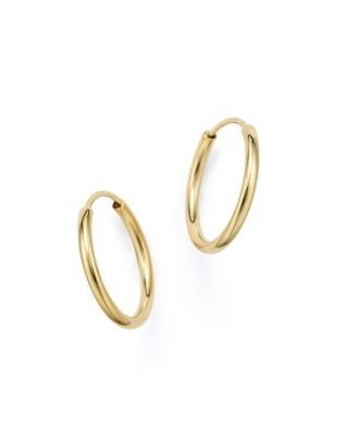 14K Yellow Gold Endless Hoop Earrings