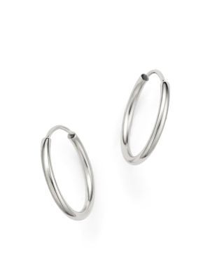 14K White Gold Endless Hoop Earrings