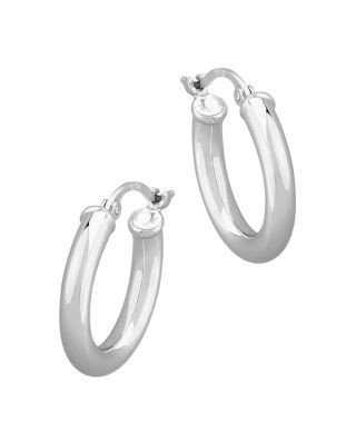 Bloomingdale's Fine Collection Small Hoop Earrings in 14K White Gold