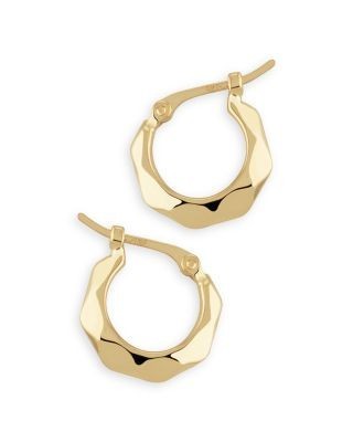 Bloomingdale's Fine Collection Multi Edge Polished Hoop Earrings in 14K Yellow Gold
