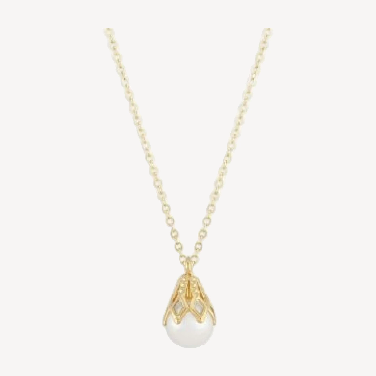 Bloomingdale's Fine Collection Cultured Freshwater Pearl Bell Cap Pendant Necklace in 14K Yellow Gold, 18