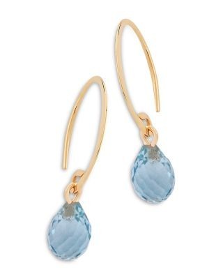 Bloomingdale's Fine Collection Blue Topaz Briolette Mini Sweep Drop Earrings in 14K Yellow Gold