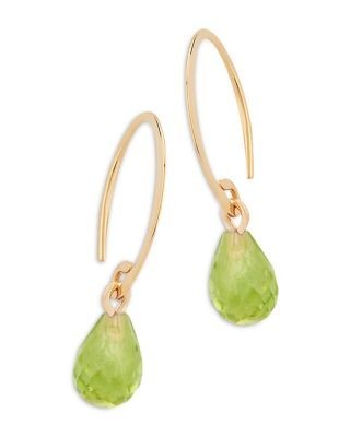 Bloomingdale's Fine Collection Peridot Briolette Mini Sweep Drop Earrings in 14K Yellow Gold