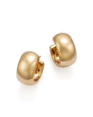 Bloomingdale's Fine Collection 14K Yellow Gold Wide Band Polished Hoop Earrings