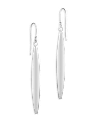 Bloomingdale's Fine Collection Elongated Flat Oval Drop Earrings in Sterling Silver