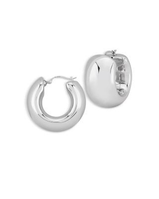Bloomingdale's Fine Collection Wide Polished Hoop Earrings in Sterling Silver
