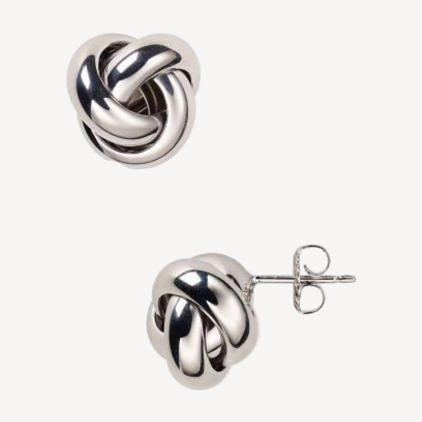 Sterling Silver Love Knot Stud Earrings