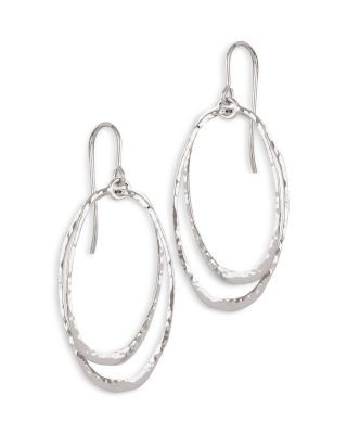 Bloomingdale's Fine Collection Hammered Double Oval Drop Earrings in Sterling Silver