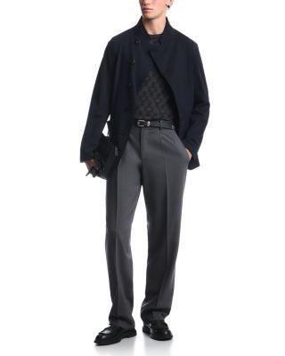 Emporio Armani Slant Button Placket Signature Jersey Jacket