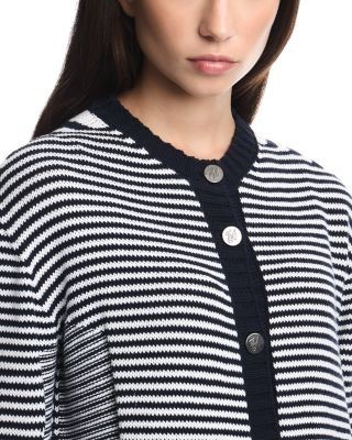 Emporio Armani Cotton Blend Mixed Stripe Cardigan
