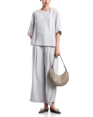 Emporio Armani Textured Bark Effect Palazzo Trousers