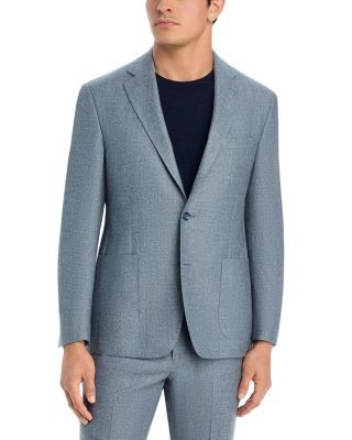 Vince Wool, Silk & Linen Melange Brushed Regular Fit Suit Jacket