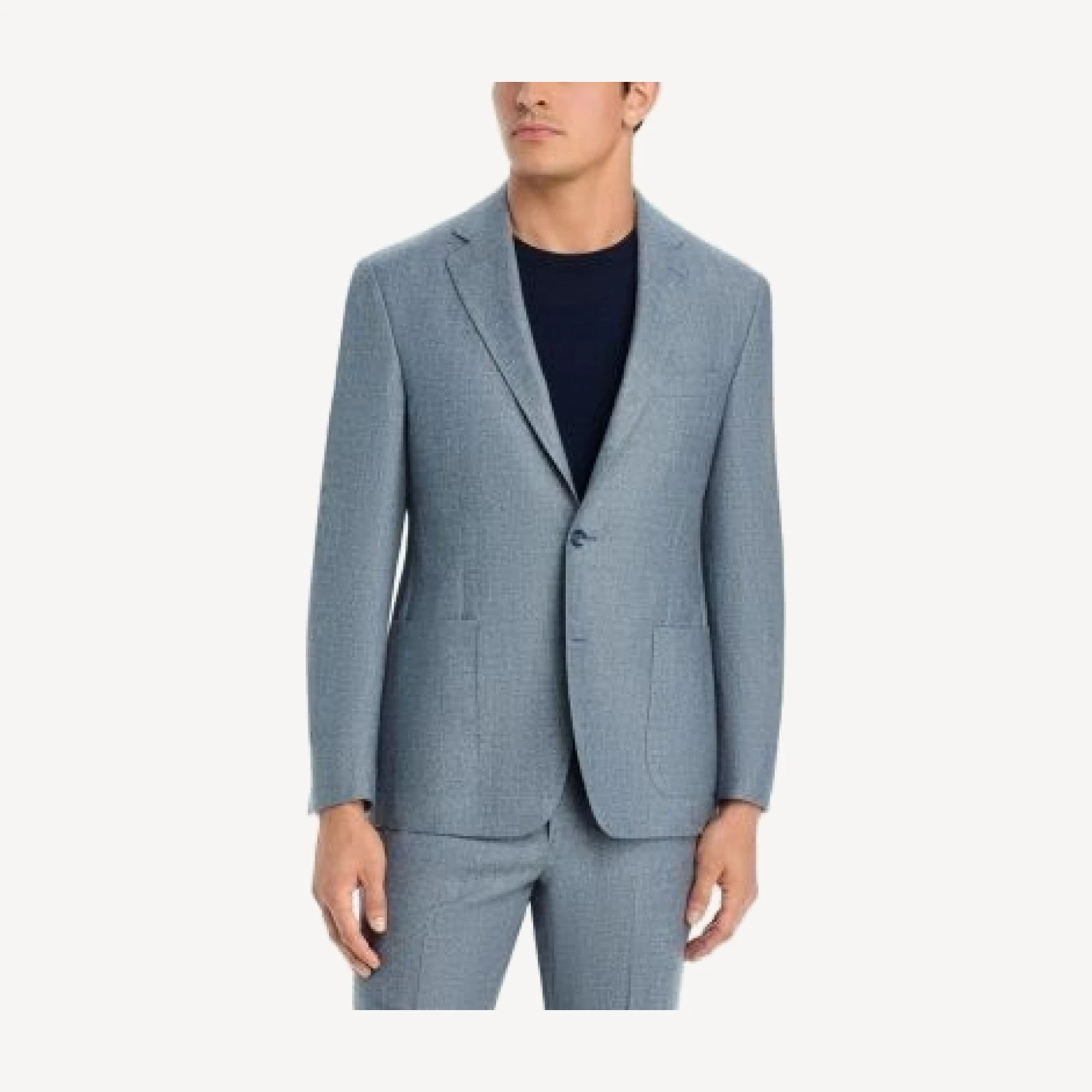 Vince Wool, Silk & Linen Melange Brushed Regular Fit Suit Jacket