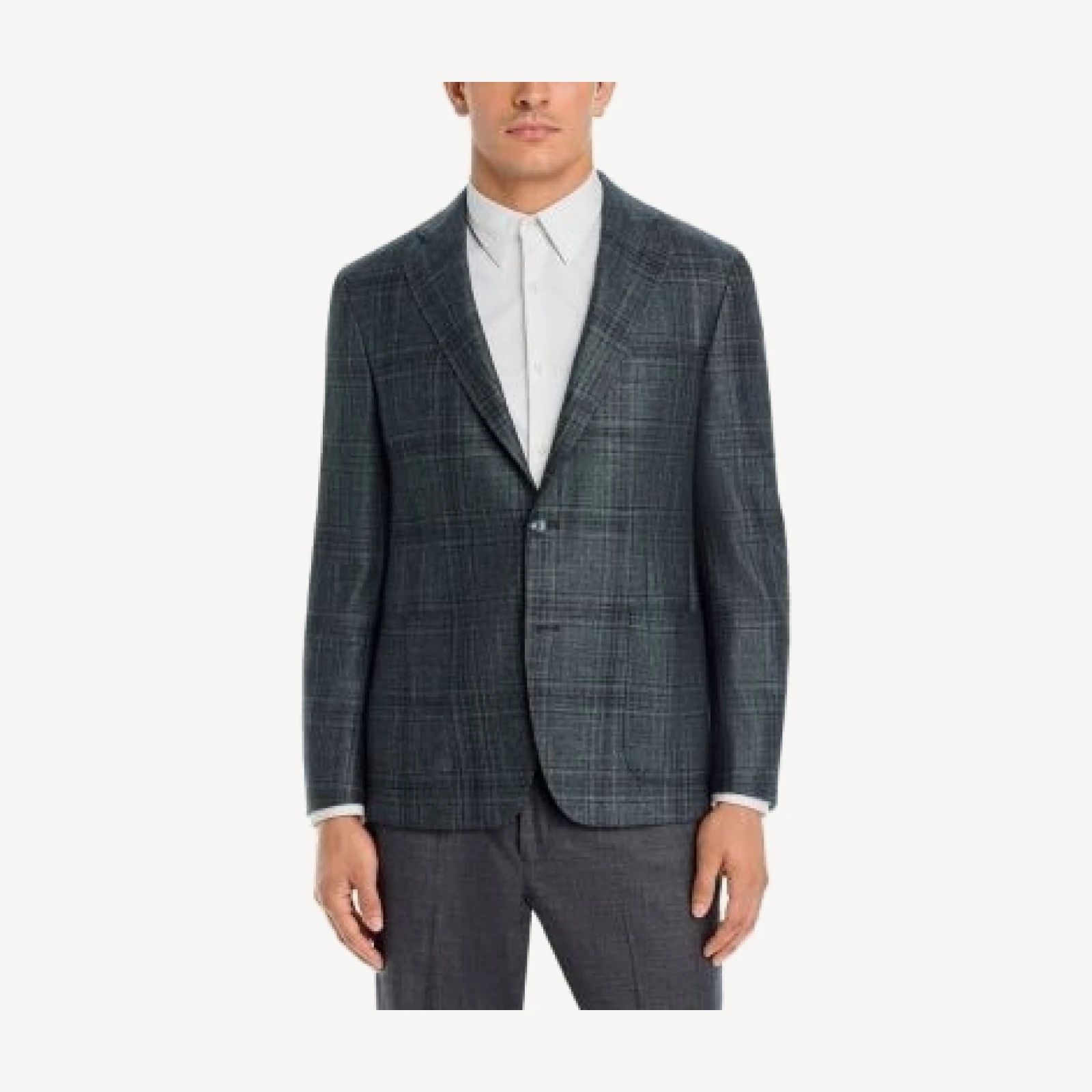 Vince Wool, Silk & Cashmere Tonal Plaid Regular Fit Jacket