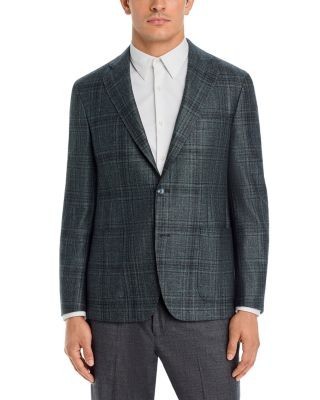 Vince Wool, Silk & Cashmere Tonal Plaid Regular Fit Jacket