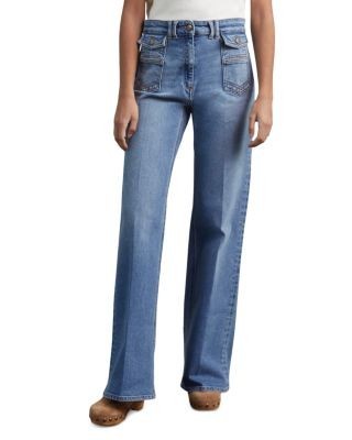 Gerard Darel Anna High Waist Flared Leg Jeans in Blue