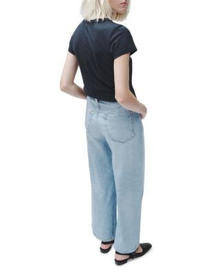 rag & bone Miramar Sofie Cropped Cotton Terry Sweatpant Jeans in Meadowblue