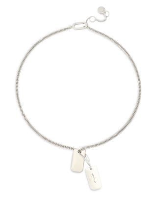 Allsaints Phoebe Signature Dog Tag Pendant Necklace, 16-18