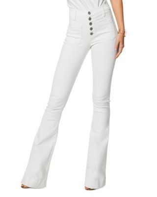 Ramy Brook Cindy High Rise Flare Jeans in White