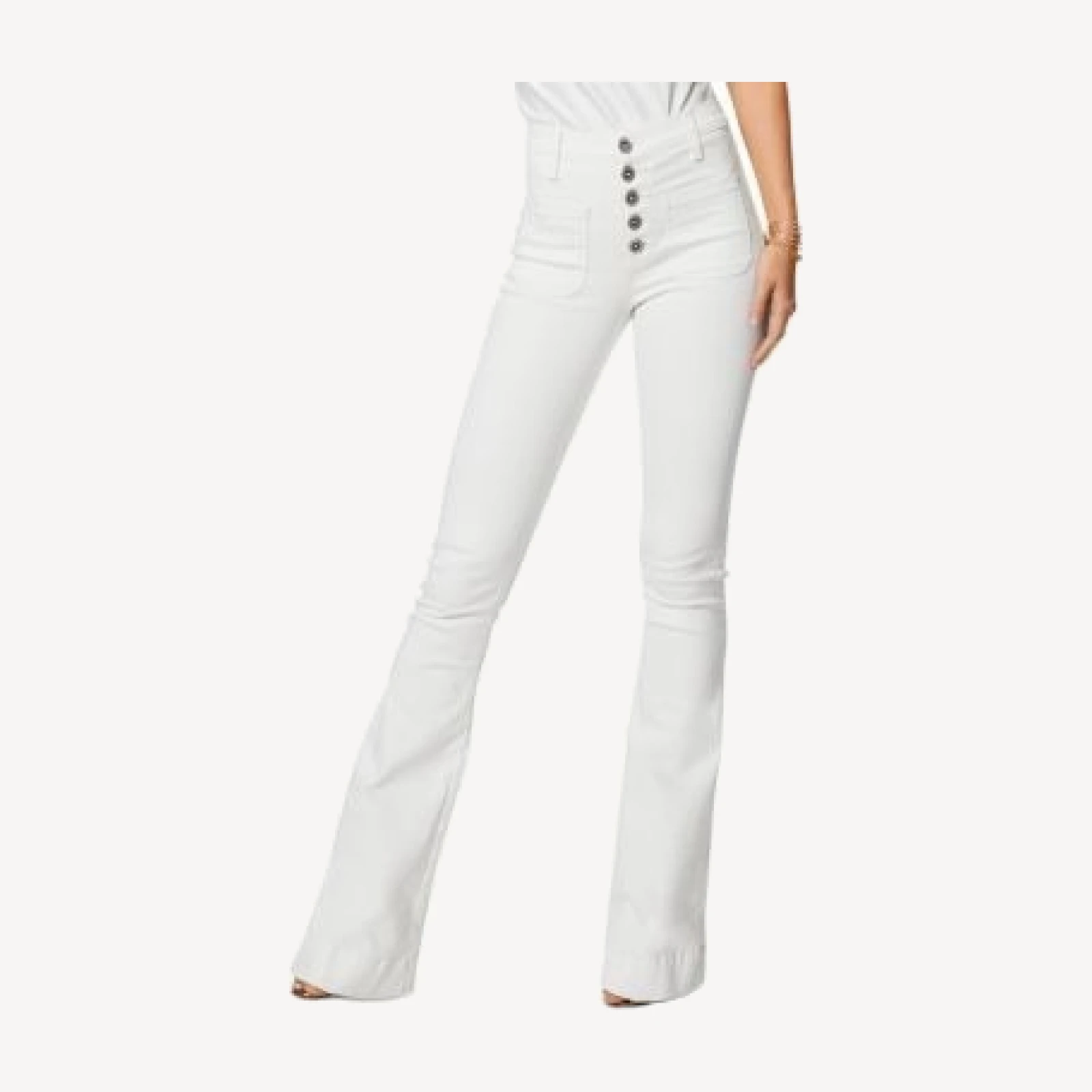 Ramy Brook Cindy High Rise Flare Jeans in White