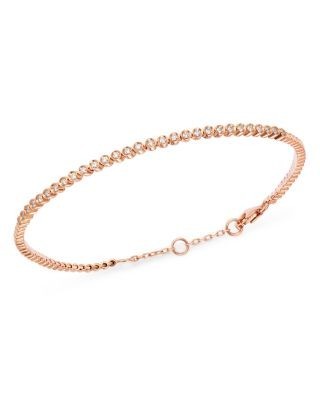 Bloomingdale's Fine Collection Bezel-Set Diamond Stacking Bracelet in 14K Rose Gold, 0.25 tcw