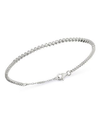Bloomingdale's Fine Collection Bezel-Set Diamond Stacking Bracelet in 14K White Gold, 0.25 tcw
