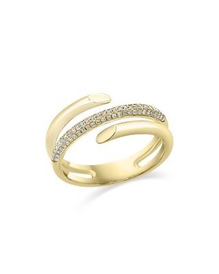 Bloomingdale's Fine Collection Diamond Pave Wrap Statement Ring in 14K Yellow Gold, 0.25 tcw