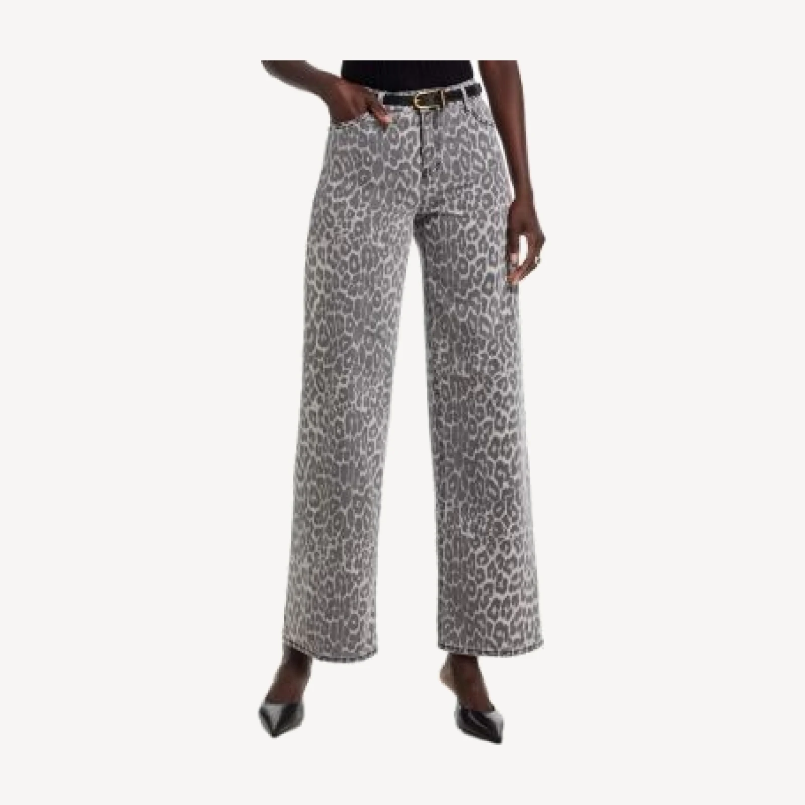 Kobi Halperin Joan Leopard Print Jeans in Natural Multi